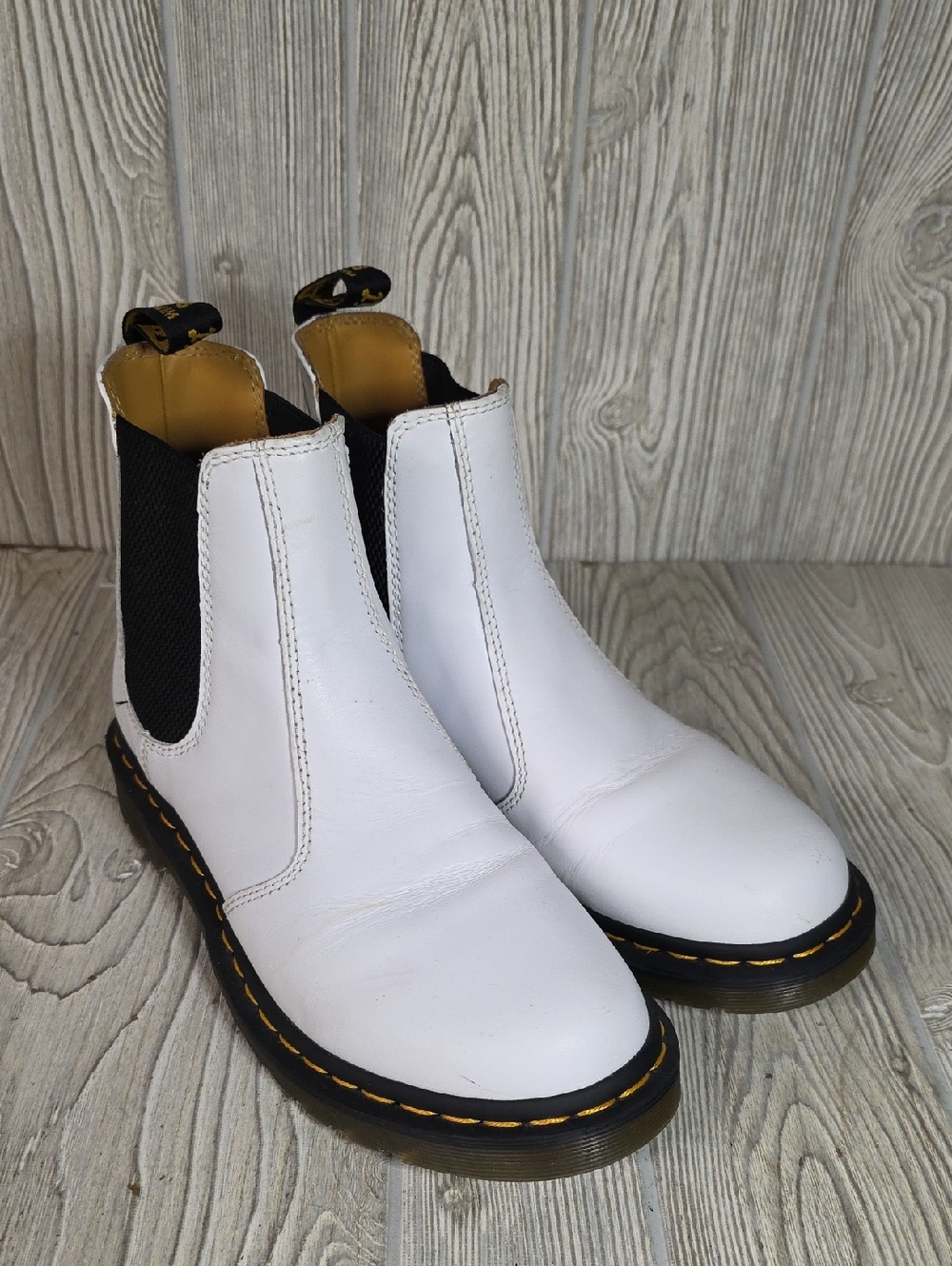 Dr. Martens 2976 White Smooth Leather Chelsea Boots Womens Size 9 - Picture 8 of 10
